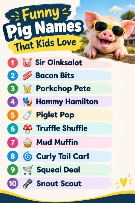 Funny Pig Names That Kids Love