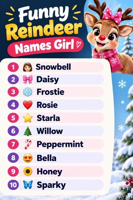 Funny Reindeer Names Girl